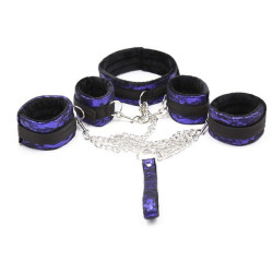 Generique Kit Bondage avec Collier et Menottes Violet